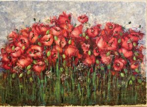 Painting, Landscape - Poppy field
