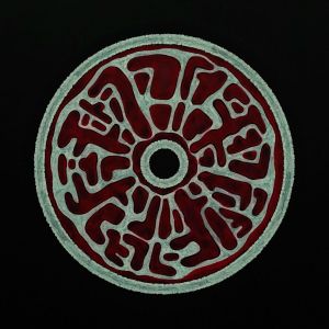 Graphics, Interior - Infusion&#039; A3 Red and white abstraction in the shape of a vinyl record