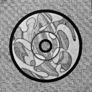 Graphics, Abstractionism - Flit Graphics with an airy pattern Monochrome Gramophone Record