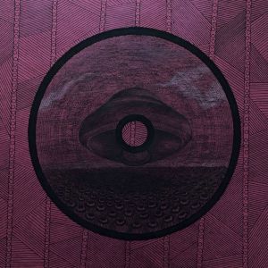 Graphics, Landscape - Omen Black and white fantastic abstraction with landscape on red paper