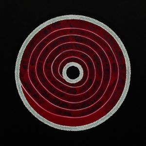 Graphics, Acrylic painting - Infusion&#039; A1 Red and white abstraction with a pattern