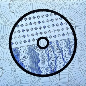 Graphics, Interior - Flood' A1 Blue liquid pattern on a white background