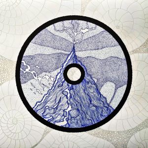 Graphics, Mythological genre - Indigo&#039; A2 Energy mountain with electric current