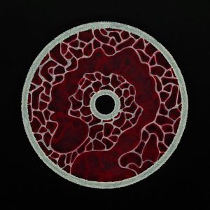 Graphics, Interior - Infusion&#039; A2 Red and white abstraction with a liquid pattern