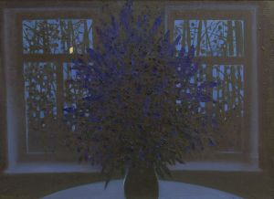 Painting, Still life - Twilight. Bouquet