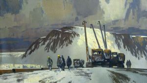 Painting, Landscape - ON THE GAS PIPELINE ROUTE