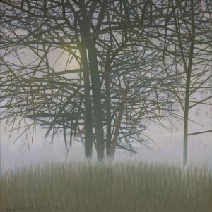 Painting, Realism - Morning fog