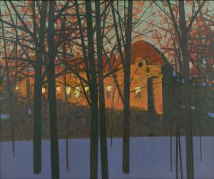 Painting, Landscape - Winter Evening