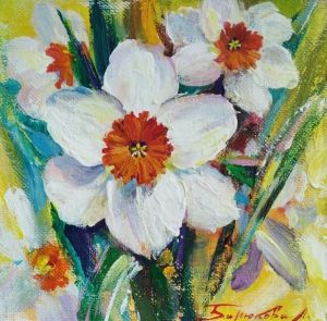 Painting, Still life - Daffodils