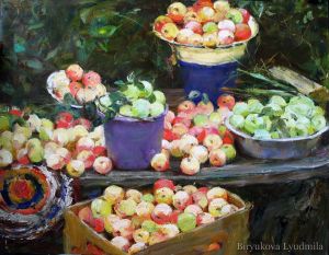 Painting, Still life - Apple Spas