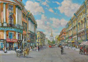 Painting, City landscape - Nevsky prospekt