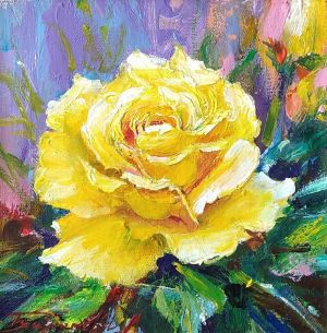 Painting, Still life - Yellow rose