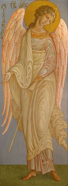 Painting, Oil - The fresco . Archangel Michael.