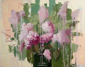 Painting, Still life - lilac bush