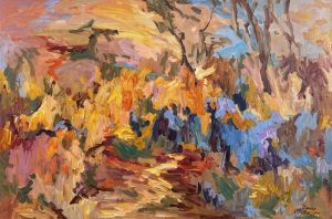 Painting, Landscape - Iris dans les jardins de Claude Monet