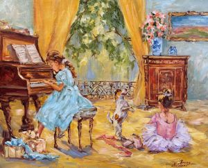 Painting, Plot-themed genre - Ambiance festive