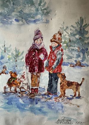 Painting, Portrait - Snowflakes