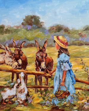 Painting, Animalistics - Donkeys
