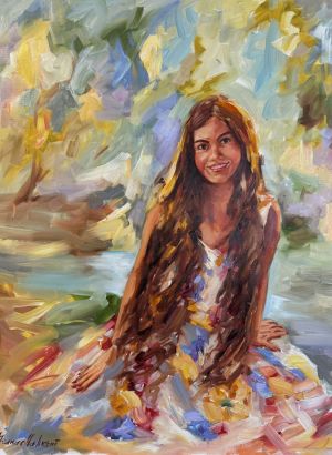 Painting, Impressionism - La studentessa