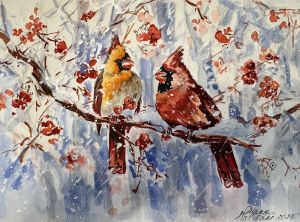 Painting, Impressionism - La neige tombe...