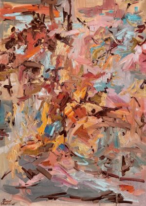 Painting, Abstractionism - Le coucher du soleil a Deauville