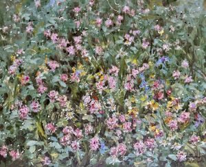 Painting, Landscape - Pink Clover
