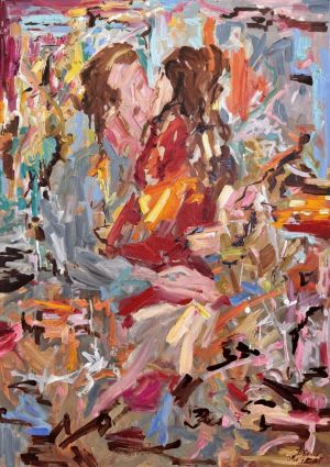 Painting, Figurative painting - Un baiser