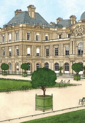 Painting, City landscape - Palais de Luxembourg