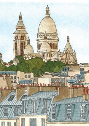 Painting, Realism - Sacre-Coeur