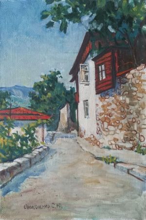 Painting, City landscape - Gurzufsky courtyard