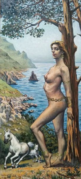 Painting, Nude (nudity) - In a protected forest