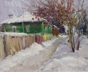 Painting, Landscape - The rowan in winter