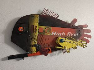 Sculpture, Animalistics - Fish High five! 