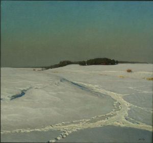 Painting, Landscape - The white silence.
