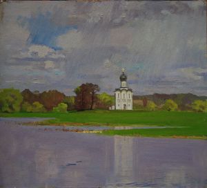 Painting, Landscape - Spring rains. 