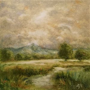 Painting, Landscape - Heading south to the mountains