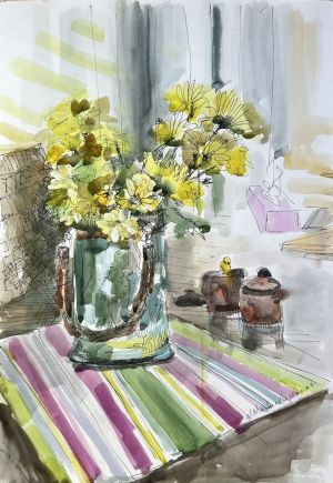 Graphics, Fauvism - Chrysanthemums