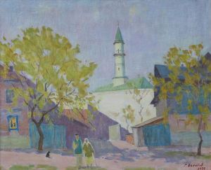 Painting, City landscape - Marjani Mosque