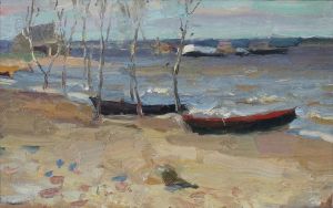 Painting, Landscape - on the banks of the Kazanka river