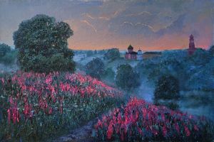 Painting, Landscape - The path to the monastery