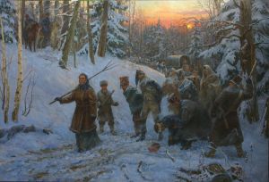 Painting, Battle genre - Vasilisa Kozhina.1812