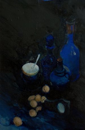 Painting, Impressionism - Black still life