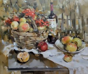 Painting, Still life - Autumn with Pirosmani