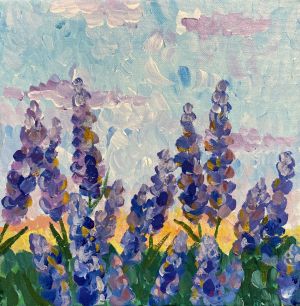 Painting, Landscape - Lupine field