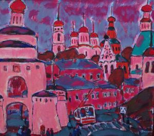 Painting, City landscape - Vladimir-Ul-Bolshaya-Moskovskaya