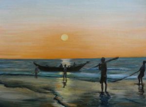 Painting, Seascape -  Fishermen