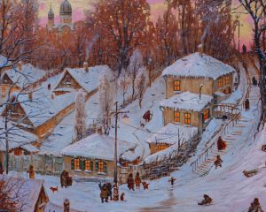 Painting, Realism - Zimoy-v-Pyatigorske