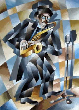 Painting, Cubism - Saksofonist