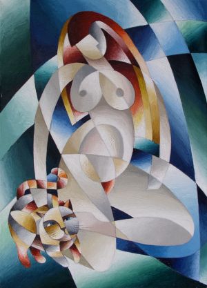 Painting, Cubism - Obnajennaya-s-koshkoy