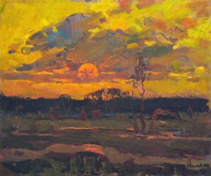 Painting, Landscape - Summer evening